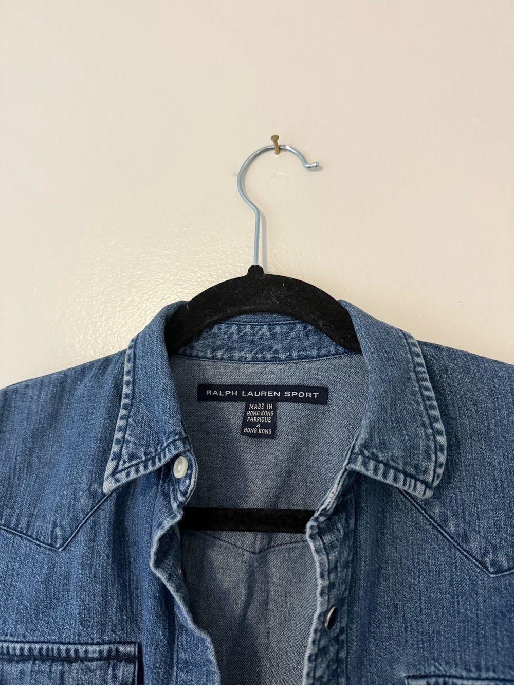 Vintage Ralph Lauren Sport Denim Western Buttondown Jean Shirt - Womens Sm (4) - Picture 2 of 8